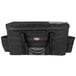 A black Sterno Delivery Deluxe insulated food carrier bag with a handle.