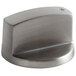 An Avantco stainless steel control knob with a hole in the middle.