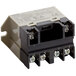 An Avantco power relay, a black and white electrical device with a small circuit breaker.