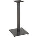 A Lancaster Table & Seating black metal bar height table base with a square base.