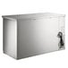 An Avantco stainless steel back bar cooler with a glass door and LED lighting.