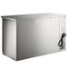 A stainless steel Avantco back bar refrigerator with a power cord.