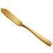 A Bon Chef matte gold stainless steel butter knife with a white background.