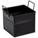 An American Metalcraft black metal square container with handles.