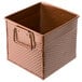An American Metalcraft square hammered copper utensil holder with a metal handle.