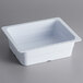 A white melamine food pan with a square edge.