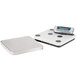An Edlund stainless steel digital pizza scale with front tare.