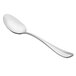 A Oneida Baguette stainless steel oval bowl spoon with a silver handle on a white background.