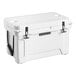 A white CaterGator outdoor cooler with black handles.