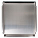 A stainless steel griddle top with a white strip.