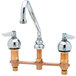 A T&S deck mount medical faucet with lever handles.