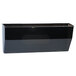 A black plastic Deflecto DocuPocket file holder with a clear pocket and magnets.