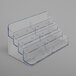 A Deflecto clear plastic business card holder with 8 pockets.