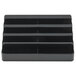 A black plastic Deflecto business card holder with 8 pockets.