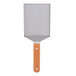 A Tablecraft stainless steel spatula server with a wooden handle.
