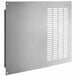 A stainless steel side grille panel for Avantco refrigeration equipment with holes.