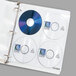 A C-Line deluxe clear polypropylene binder page holding 8 CDs.