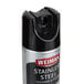 A black and silver Weiman stainless steel cleaner and polish aerosol can with a black label.