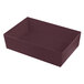 A maroon rectangular cast aluminum bowl with a speckled finish.