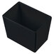 A black rectangular Tablecraft bowl with straight sides on a white background.
