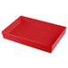 A red rectangular Tablecraft salad bowl on a white background.
