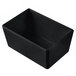A Tablecraft black rectangular cast aluminum bowl with straight sides.