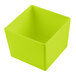 A lime green square container.