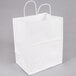 A bundle of white Duro paper shopping bags with handles.