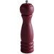 An Acopa wooden pepper mill with a maroon top.