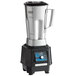 A Waring commercial blender with a silver and black base.