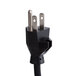 A black Lavex power cord with a black electrical plug and silver tips.