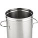 A silver stainless steel Bloomfield 3 gallon iced tea dispenser with handles.