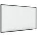 A MasterVision white board with black frame.
