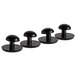 A Henry Segal black plastic shirt stud replacement - 4 pack with round tops.