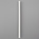 A white paper lollipop stick on a grey surface.