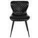 A Flash Furniture black vinyl upholstered chair with a diamond pattern and metal legs.