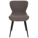 A Flash Furniture Bristol contemporary grey fabric upholstered chair with black legs.