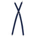 A pair of navy Henry Segal clip-end suspenders with silver buckles.