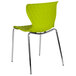 A Flash Furniture Lowell citrus green plastic chair with metal legs.