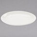 A Homer Laughlin ivory oval china platter on a white background.