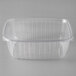 A clear plastic Eco-Products rectangular deli container with a clear lid.