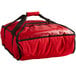 A red Cambro insulated Pizza Delivery GoBag with black straps and handles.