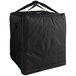 A black Cambro insulated delivery bag with straps.