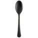 A black spoon with a handle.