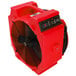 A red B-Air axial fan with black blades.