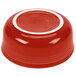 A red Fiesta chowder bowl with a white rim.