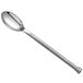 A close-up of a Oneida Wyatt stainless steel iced tea spoon with a silver handle on a white background.