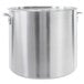 A Choice aluminum stock pot with a lid.