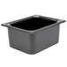 A black square Carlisle Coldmaster pan with a black lid.