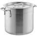 A Choice aluminum stock pot with lid.
